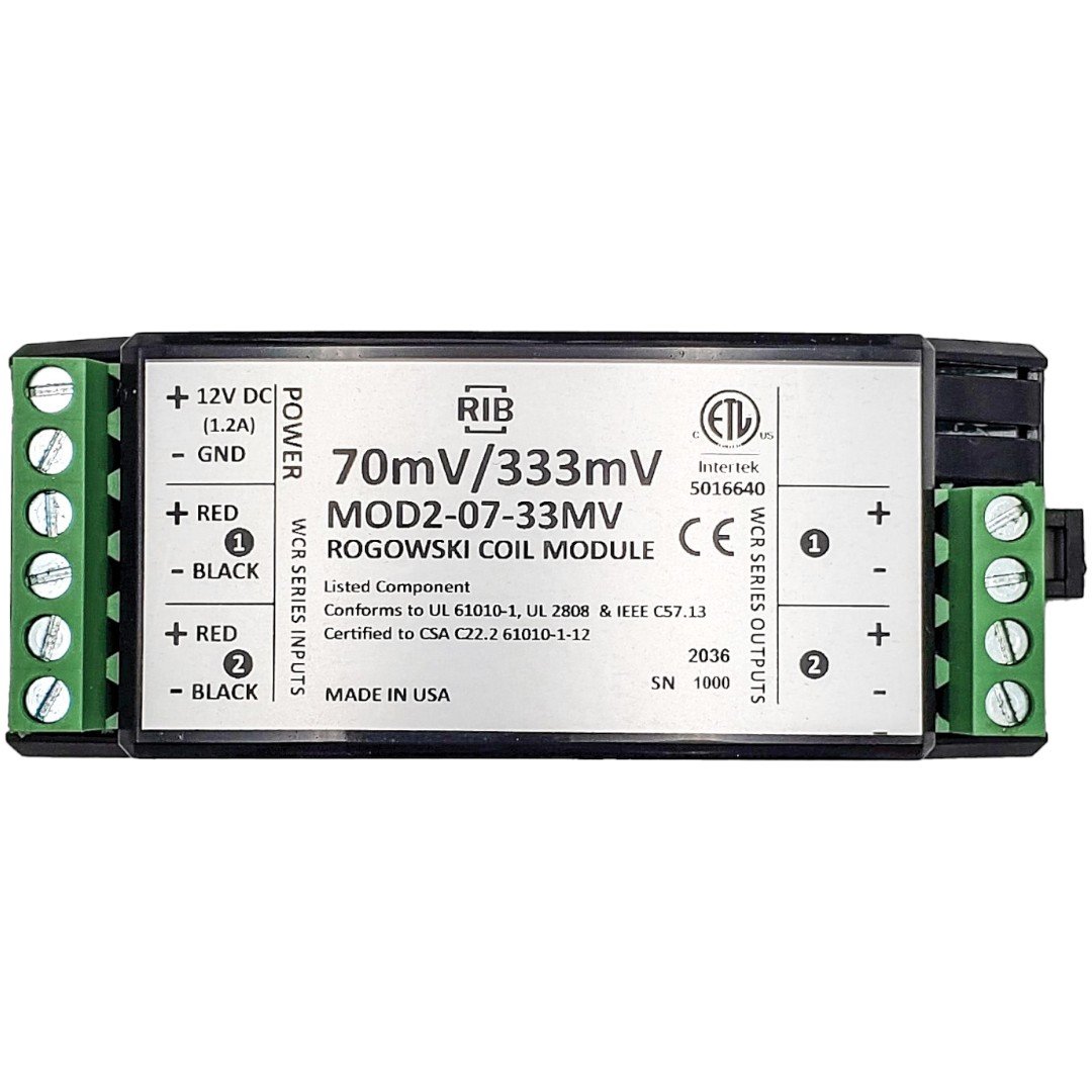 Functional Devices MOD2-07-33MV Rogowski DIN Module, 2 Phase, Wattcore