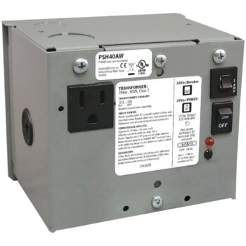 Functional Devices PSH40AW Enclosed Power Supply 40VA, 120-24VAC, Sec Wires
