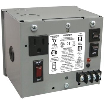 Functional Devices PSH75AB10 Enclosed Power Supply 75VA, 120-24VAC, 10A