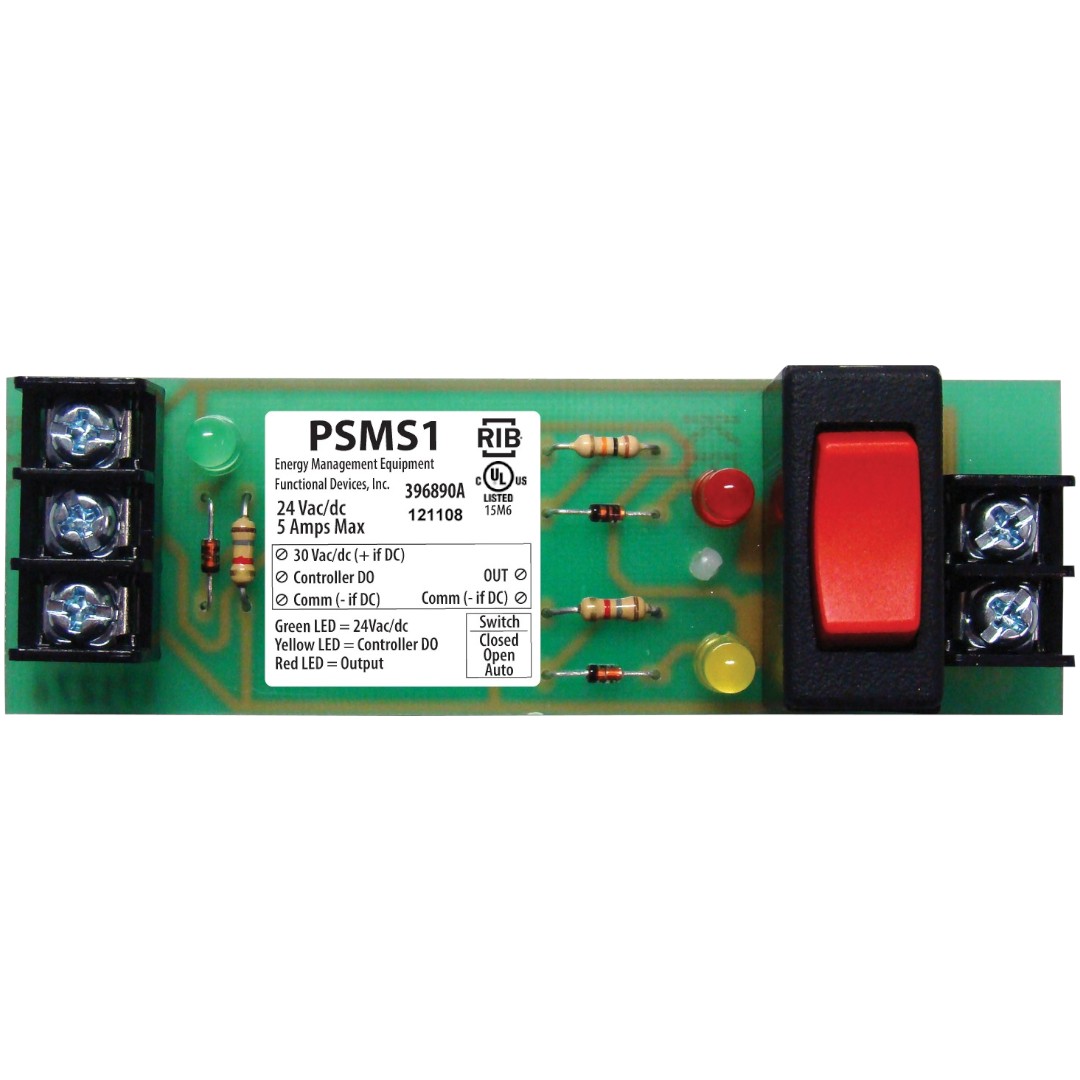 Functional Devices PSMS1 Panel Switch 4in, 24VAC, LED, Override