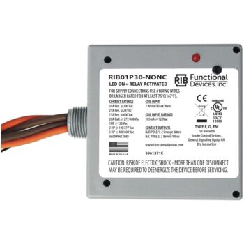 Functional Devices RIB01P30-NONC Enclosed Relay 30A DPST-NONC 120VAC
