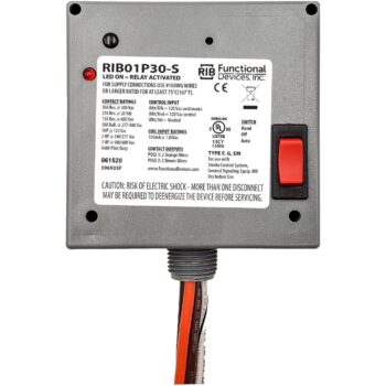 Functional Devices RIB01P30-S Enclosed Relay 30A DPST 120VAC, Override