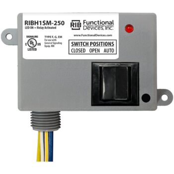 Functional Devices RIBH1SM-250 Enclosed Relay 10A SPST 10-277VAC, Override, Mon