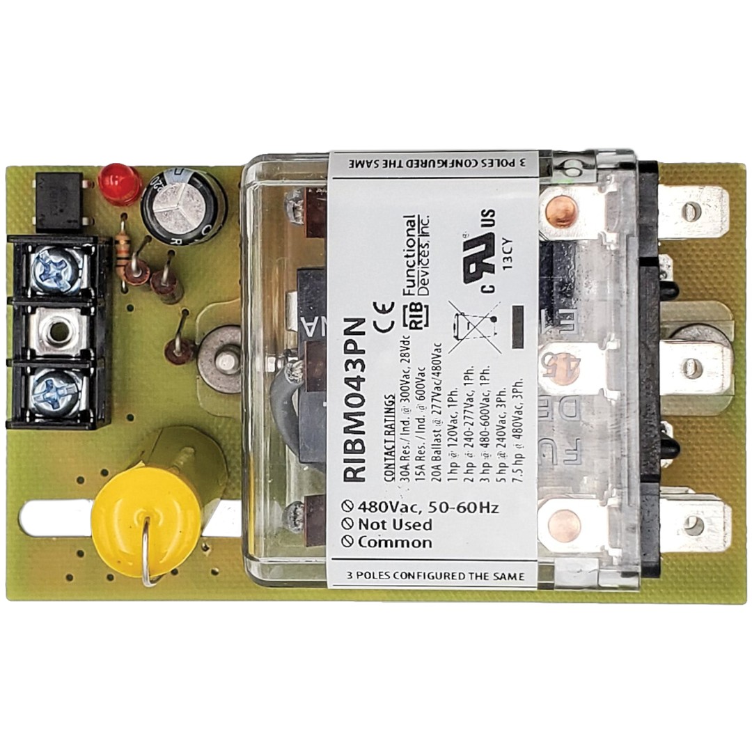 Functional Devices RIBM043PN Panel Relay 4in 30A 3PDT 480VAC
