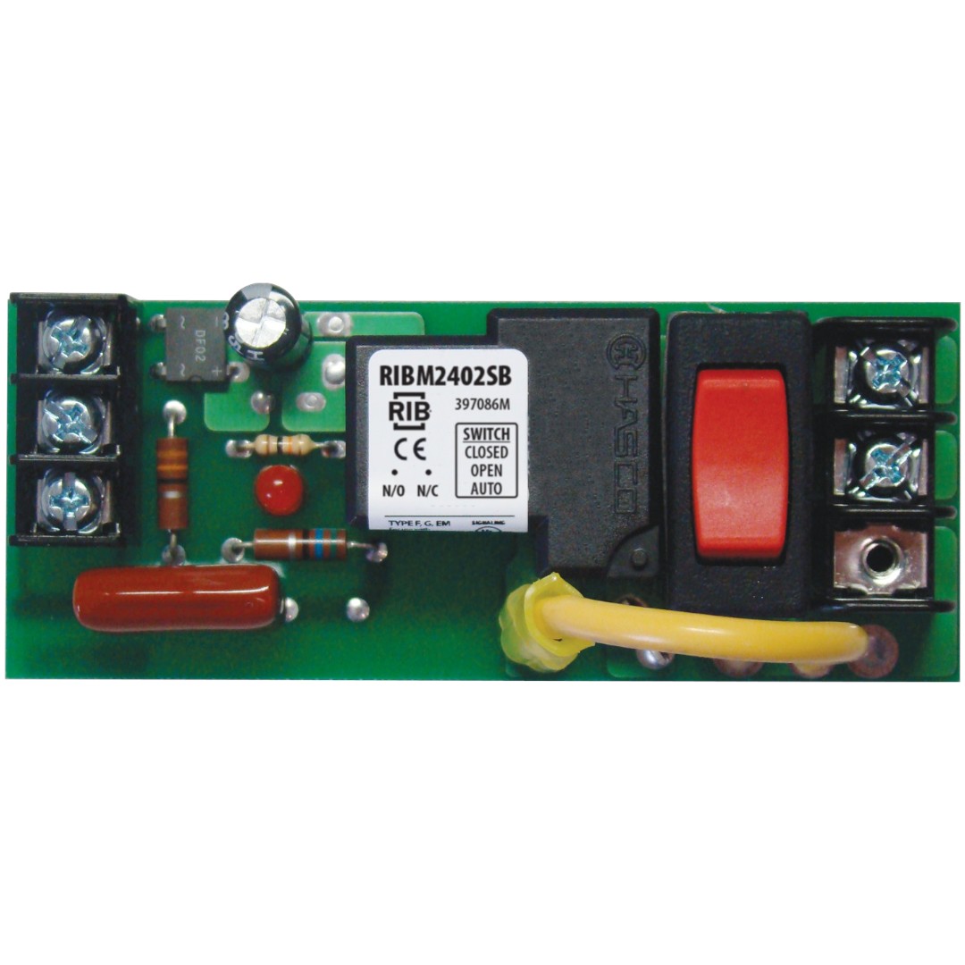 Functional Devices RIBM2402SB Panel Relay 4in 20A SPST 24VAC/DC, 277VAC, Override