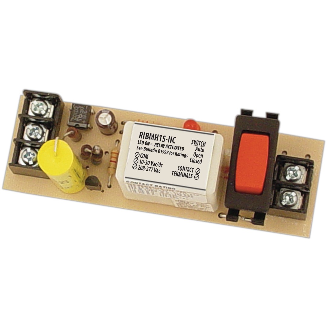 Functional Devices RIBMH1S-NC Panel Relay 4in 15A SPST-NC 10-277VAC, Ovrd
