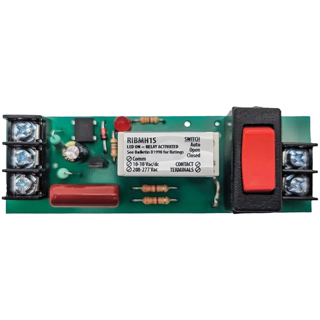 Functional Devices RIBMH1S Panel Relay 4in 15A SPST 10-277VAC, Override