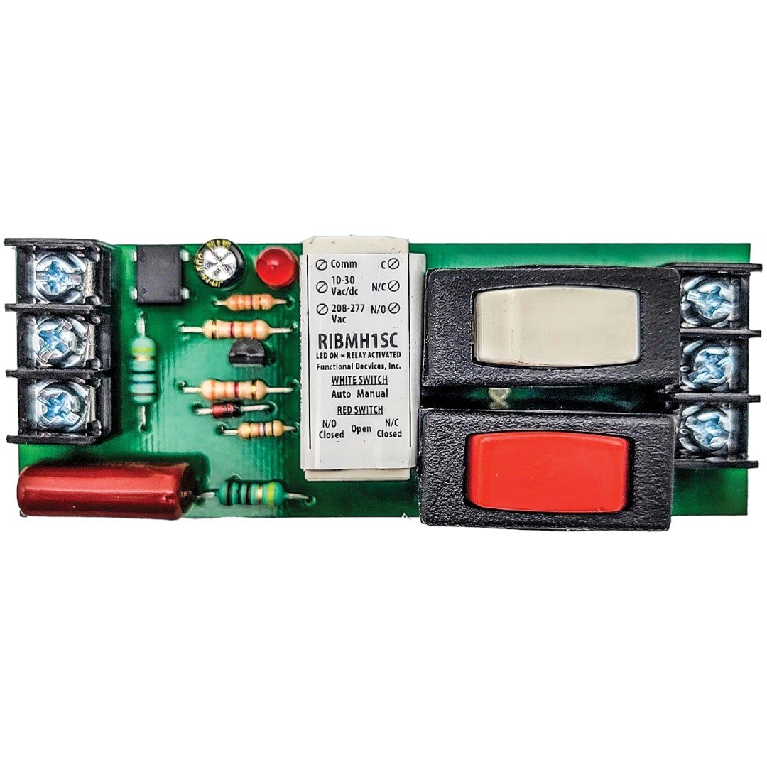 Functional Devices RIBMH1SC Panel Relay 4in 15A SPDT 10-277VAC, Override