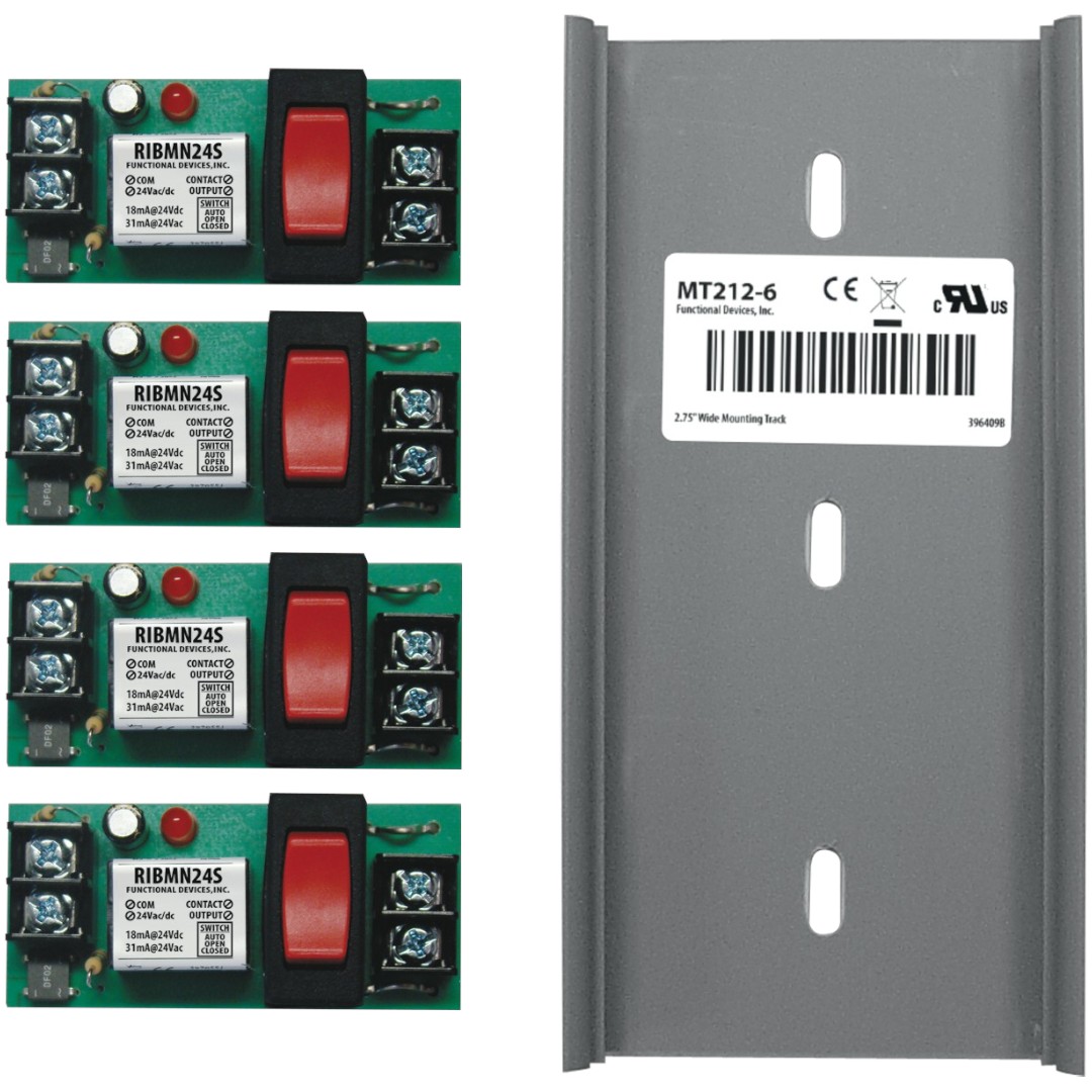 Functional Devices RIBMN24S-4T Panel Relay 4 x RIBMN24Ss, MT212-6