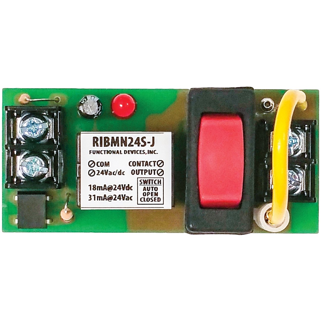 Functional Devices RIBMN24S-J Panel Relay 2.75in 15A SPST 24VAC/DC, Jumper