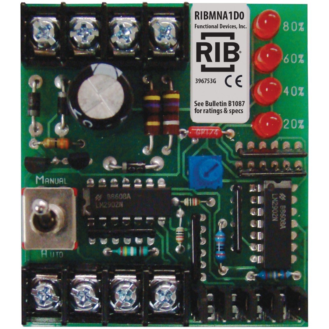 Functional Devices RIBMNA1D0 Track Mount Manual Switch, Monitor, 24VAC/DC