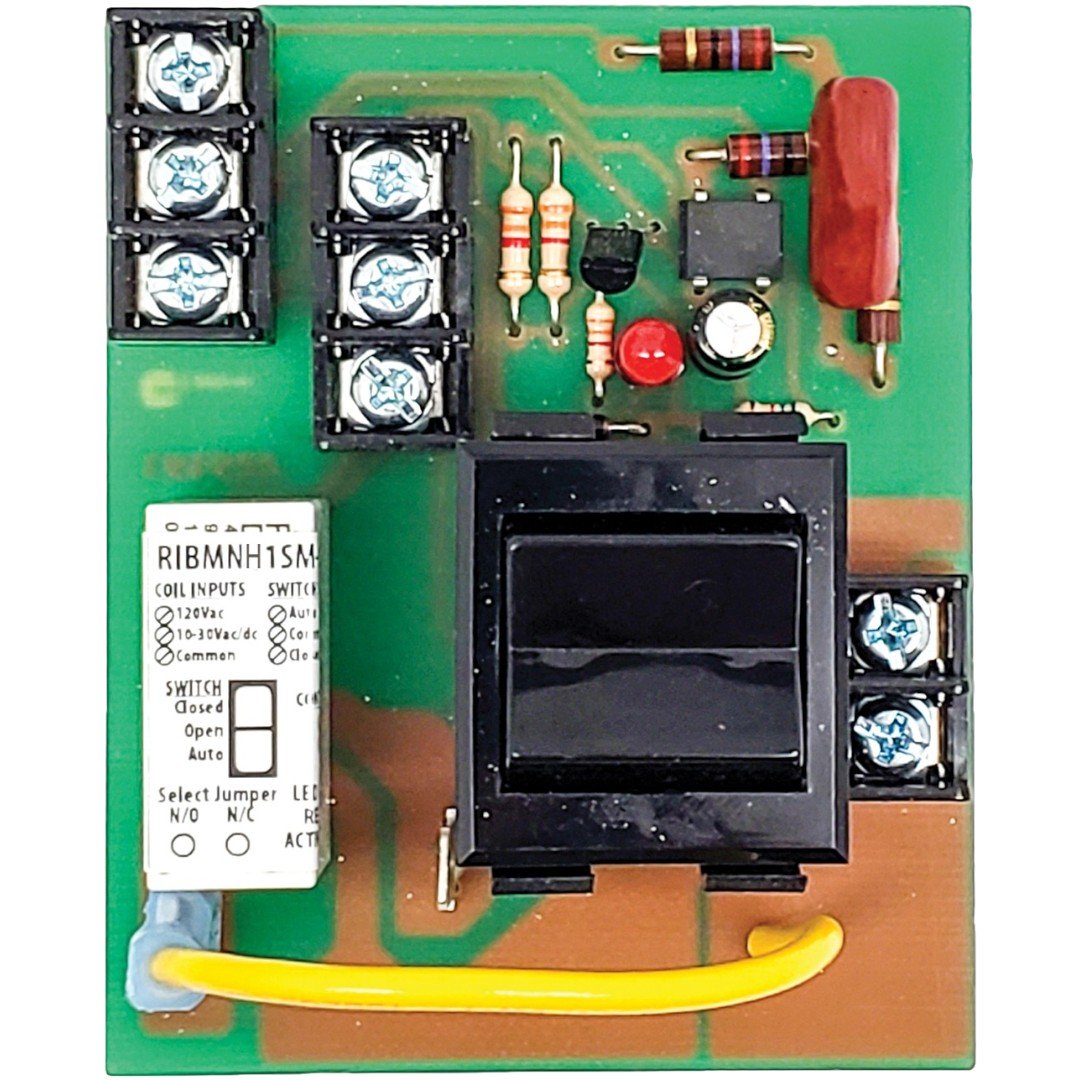 Functional Devices RIBMNH1SM-250 Panel Relay 2.75in 15A SPST 250V, 10-277VAC, Ovrd, Mon