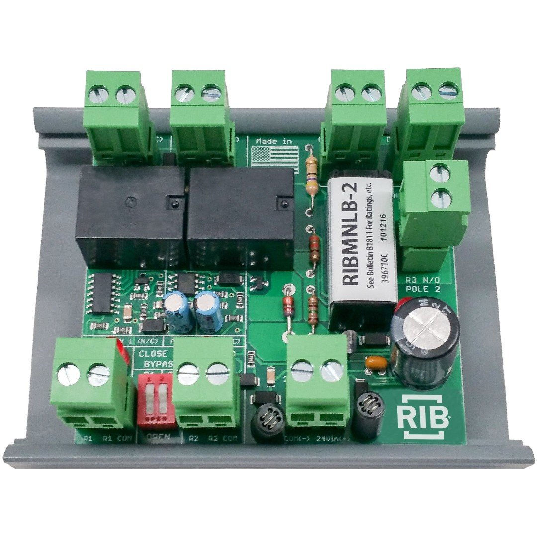Functional Devices RIBMNLB-2 AHU Alarm Logic, 2 In N/C, 24V, 2.75in Track