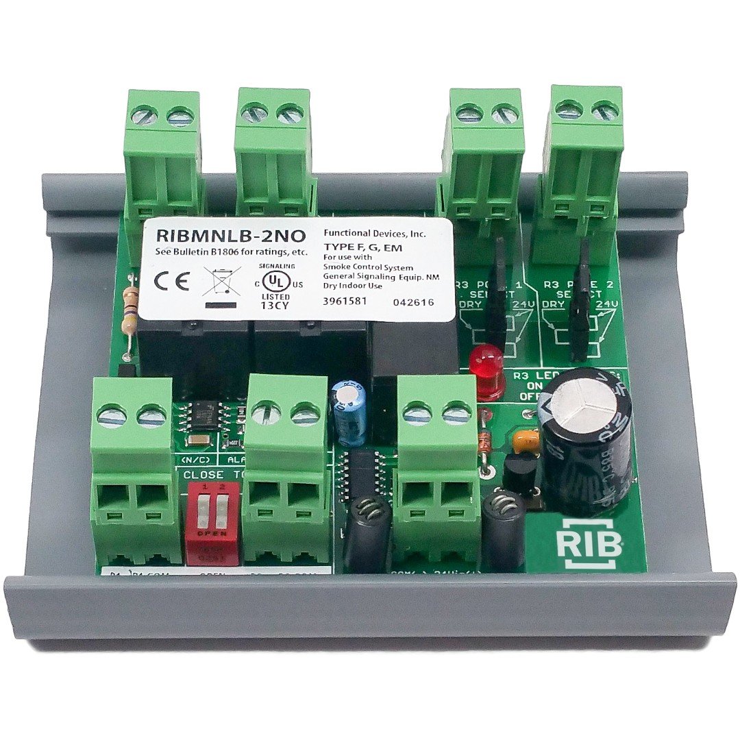 Functional Devices RIBMNLB-2NO AHU Alarm Logic, 2 In N/O, 24V, 2.75in Track