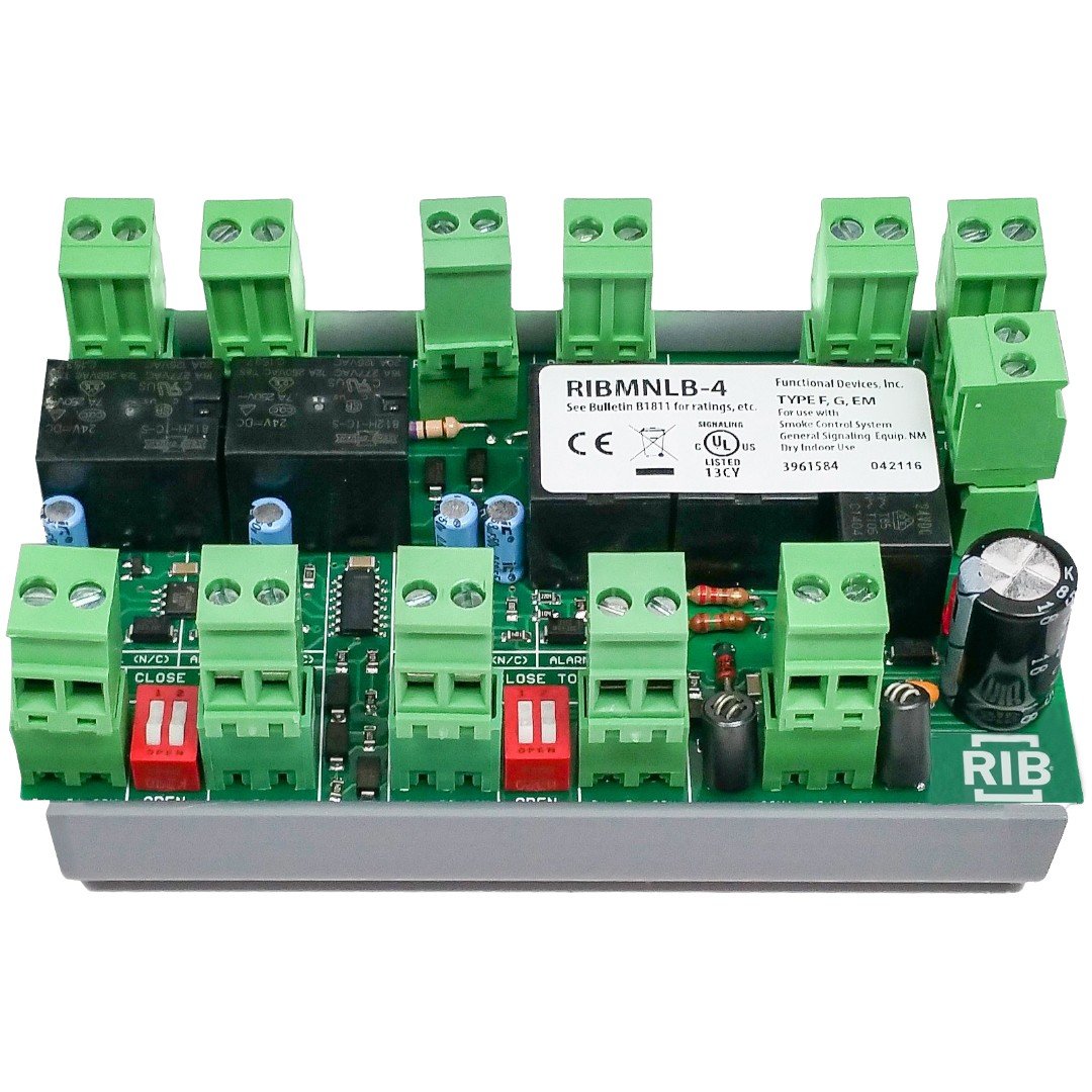 Functional Devices RIBMNLB-4 AHU Alarm Logic, 4 In N/C, 24V, 2.75in Track