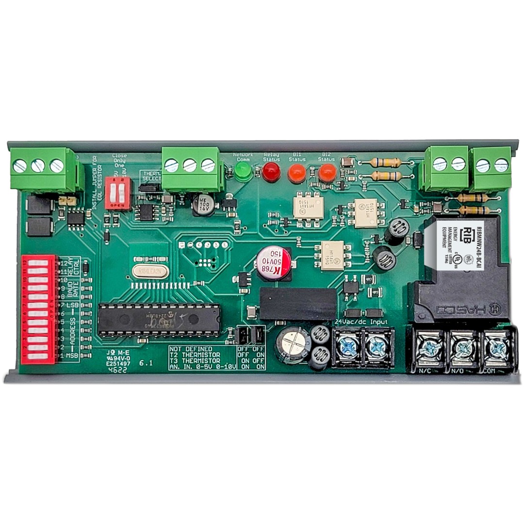 Functional Devices RIBMNW24B-MBAI Modbus Relay 2.75in 20A, 24VAC/DC, Analog In