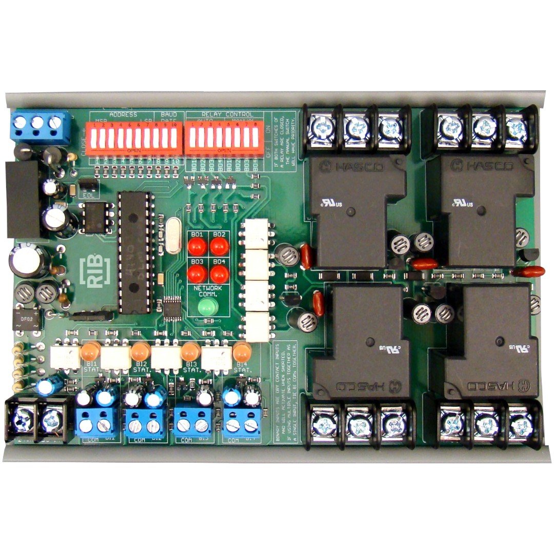 Functional Devices RIBMW24B-44-BC BacNet Relay 4in 20A SPDT, 4BI 4BO, 24VAC/DC