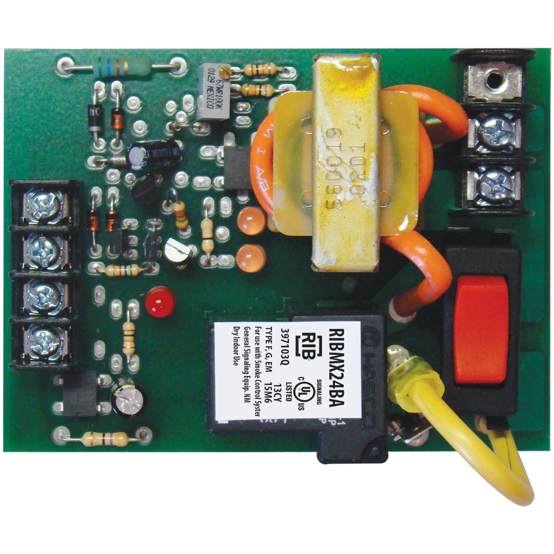 Functional Devices RIBMX24SBA Panel Relay 4in 20A SPST, Ovrd, Adj AC Sensor