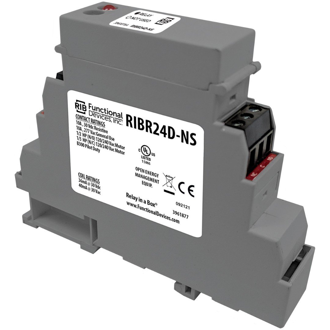 Functional Devices RIBR24D-NS DIN Relay 10A DPDT 24VAC/DC