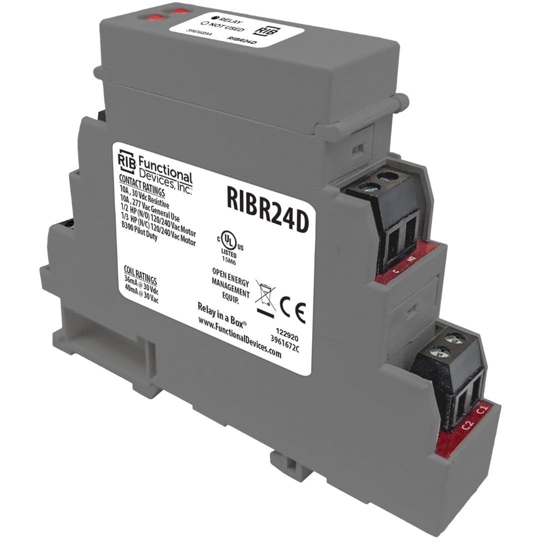 Functional Devices RIBR24D DIN Relay 10A DPDT 24VAC/DC