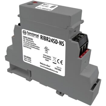 Functional Devices RIBR24SD-NS DIN Relay 10A DPDT, Switch, 24VAC/DC