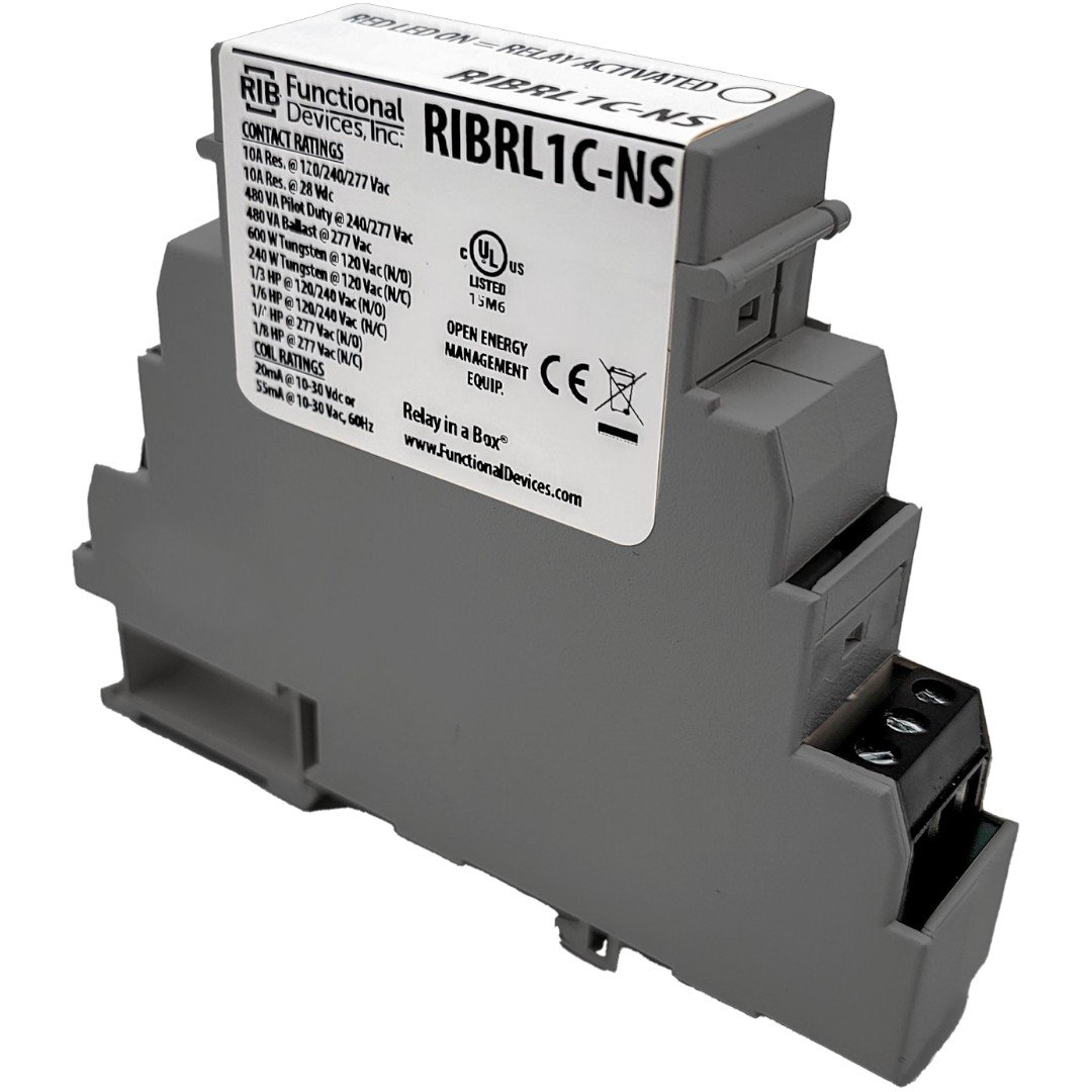 Functional Devices RIBRL1C-NS DIN Relay 10A SPDT 10-30VAC/DC