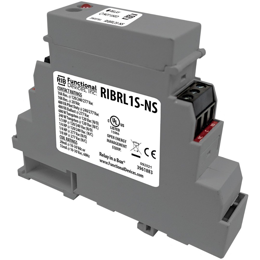 Functional Devices RIBRL1S-NS DIN Relay 10A SPDT, Switch, 10-30VAC/DC