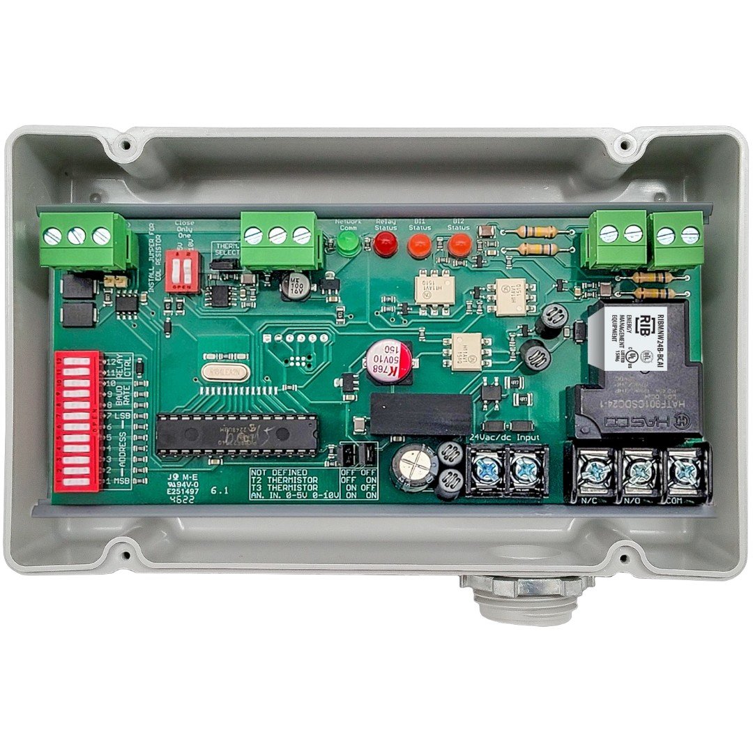 Functional Devices RIBTW24B-BCAI-N4-GY BacNet Relay 20A 24V, Analog In, NEMA4 Grey