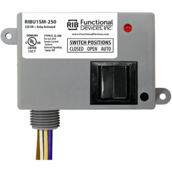 Functional Devices RIBU1SM-250 Relay 10A SPST 10-120V, Ovrd, Monitor