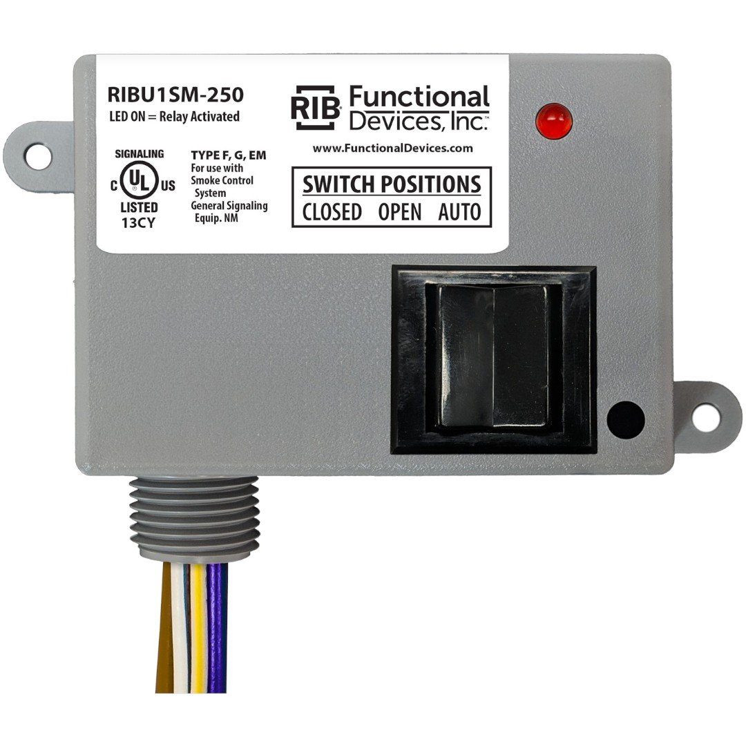 Functional Devices RIBU1SM-250 Relay 10A SPST 10-120V, Ovrd, Monitor