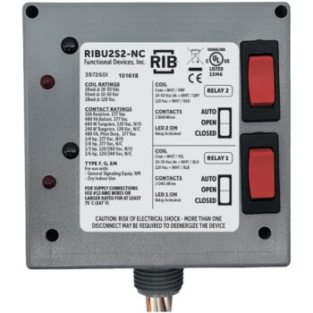 Functional Devices RIBU2S2-NC Relay 10A 2SPST-NC 10-120V, With Override