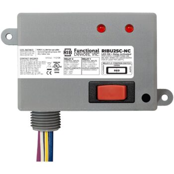 Functional Devices RIBU2SC-NC Relay 10A 1SPST-NC 1SPDT 10-120V, Override