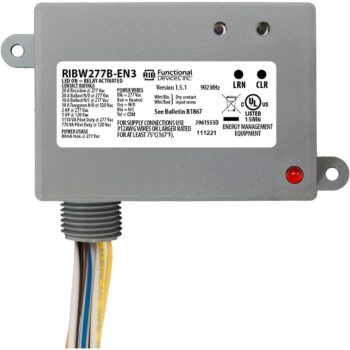 Functional Devices RIBW277B-EN3 EnOcean Relay 20A 277VAC, 2-Way Dry Input