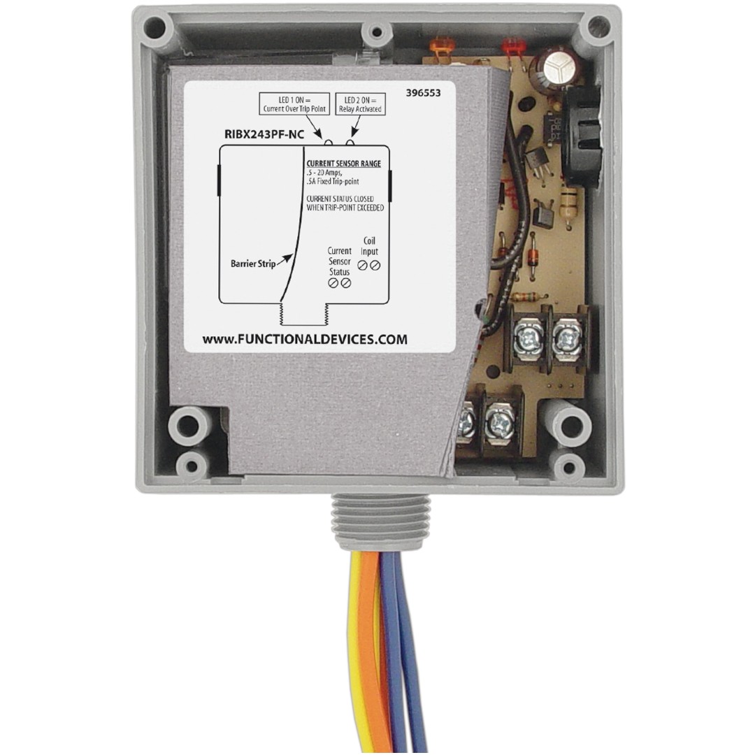 Functional Devices RIBX243PF-NC Relay 20A 3PST-NC 24V, Fixed AC Sensor