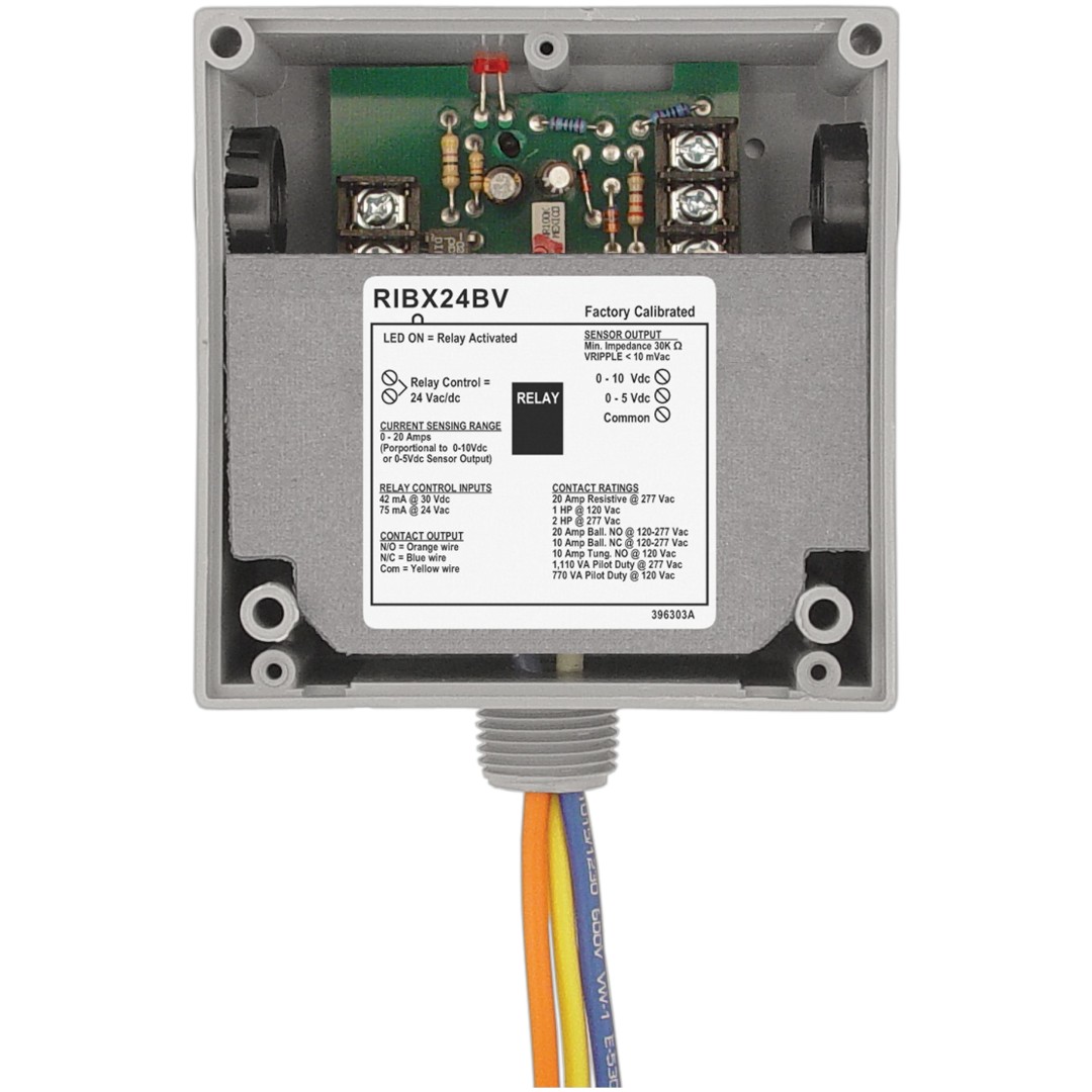Functional Devices RIBX24BV Relay 20A SPDT 24V, Analog AC Sensor