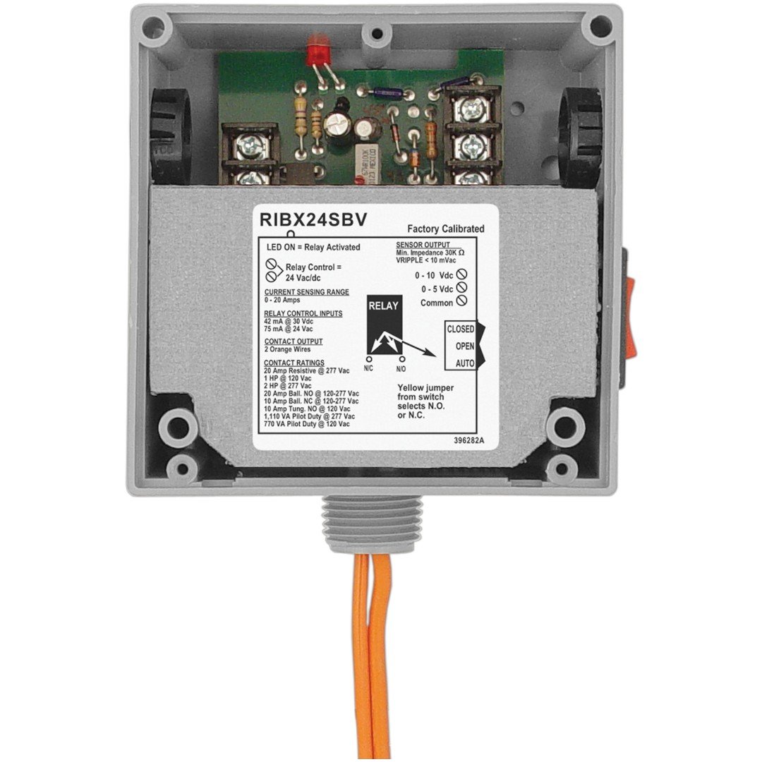 Functional Devices RIBX24SBV Relay 20A SPST 24V, Analog Sensor, Ovrd