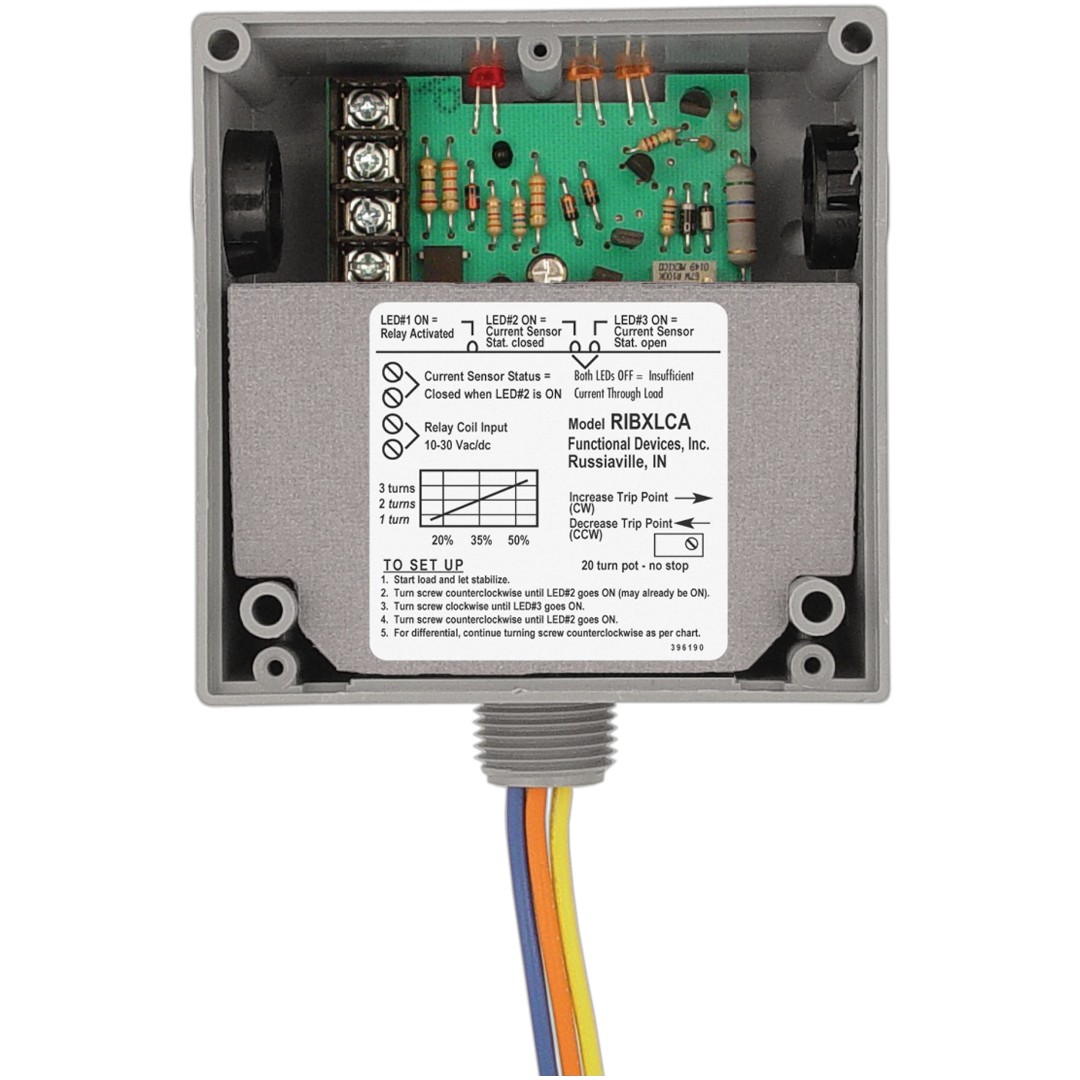 Functional Devices RIBXLCA Relay 10A SPDT 10-30V, Adj AC Sensor