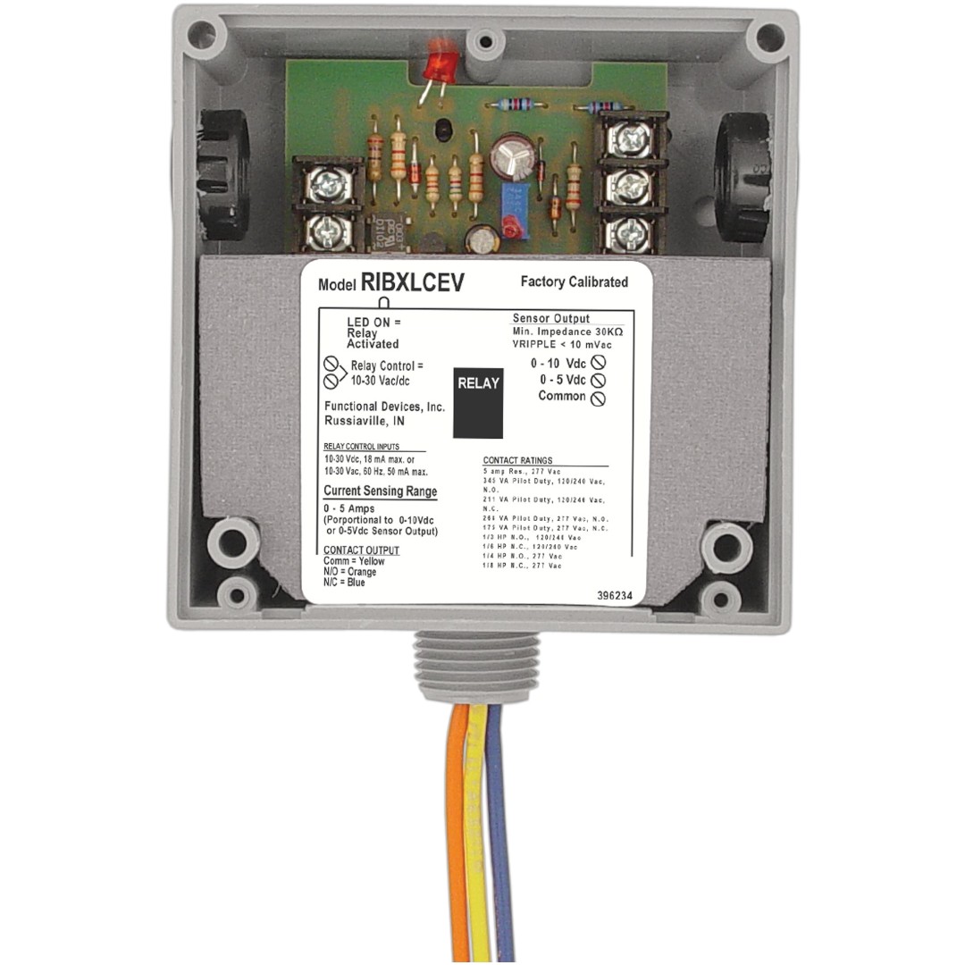 Functional Devices RIBXLCEV Relay 5A SPDT 10-30V, Low AC Sensor