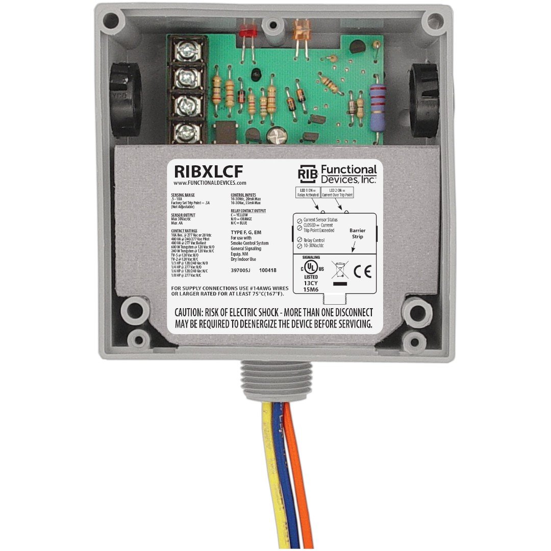 Functional Devices RIBXLCF Relay 10A SPDT 10-30V, Fixed AC Sensor