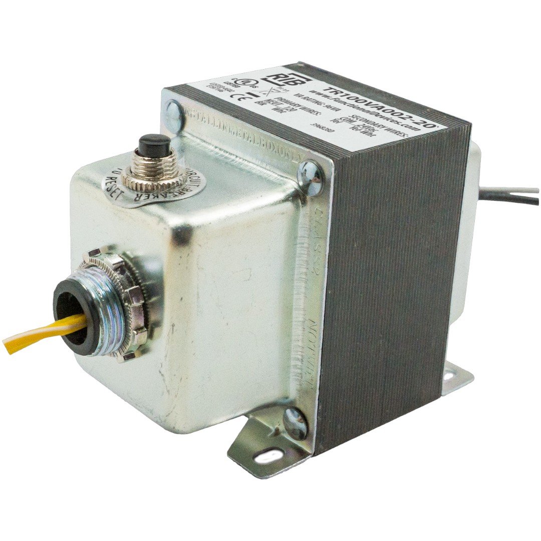 Functional Devices TR100VA002-20 Transformer 100VA, 120-24V, 2 Hub, CB