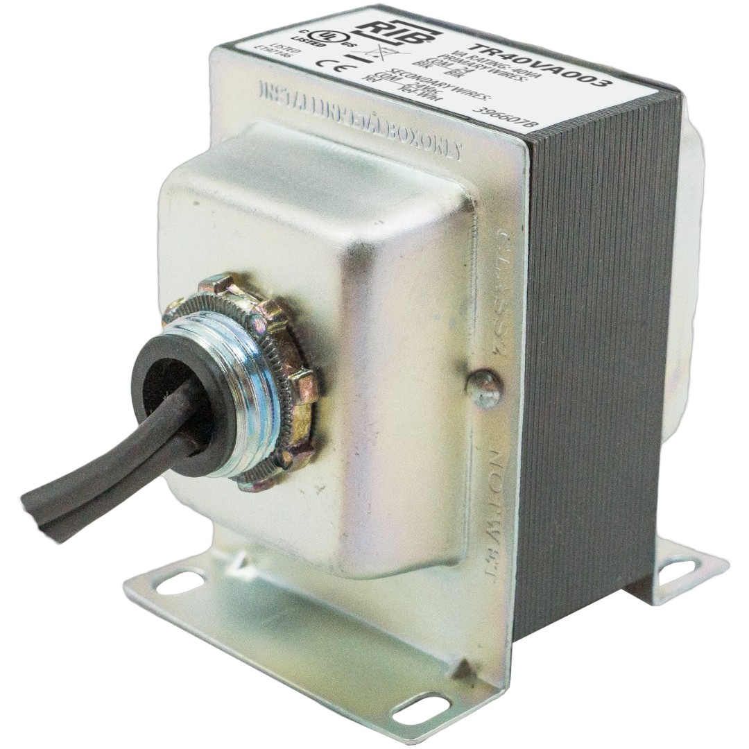 Functional Devices TR40VA003 Transformer 40VA, 24-24V, 1 Hub, CL2, UL
