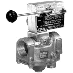 ASCO 8044A004CSA Gas Valve, 1-1/2", N.C., 120/60, Manual Reset, Free Handle