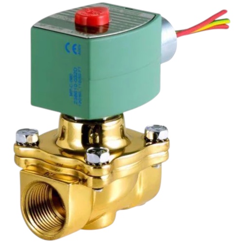 ASCO 8210G002 Solenoid Valve, 2-Way N.C., 1/2", Brass, General Purpose, 24/60 Vac