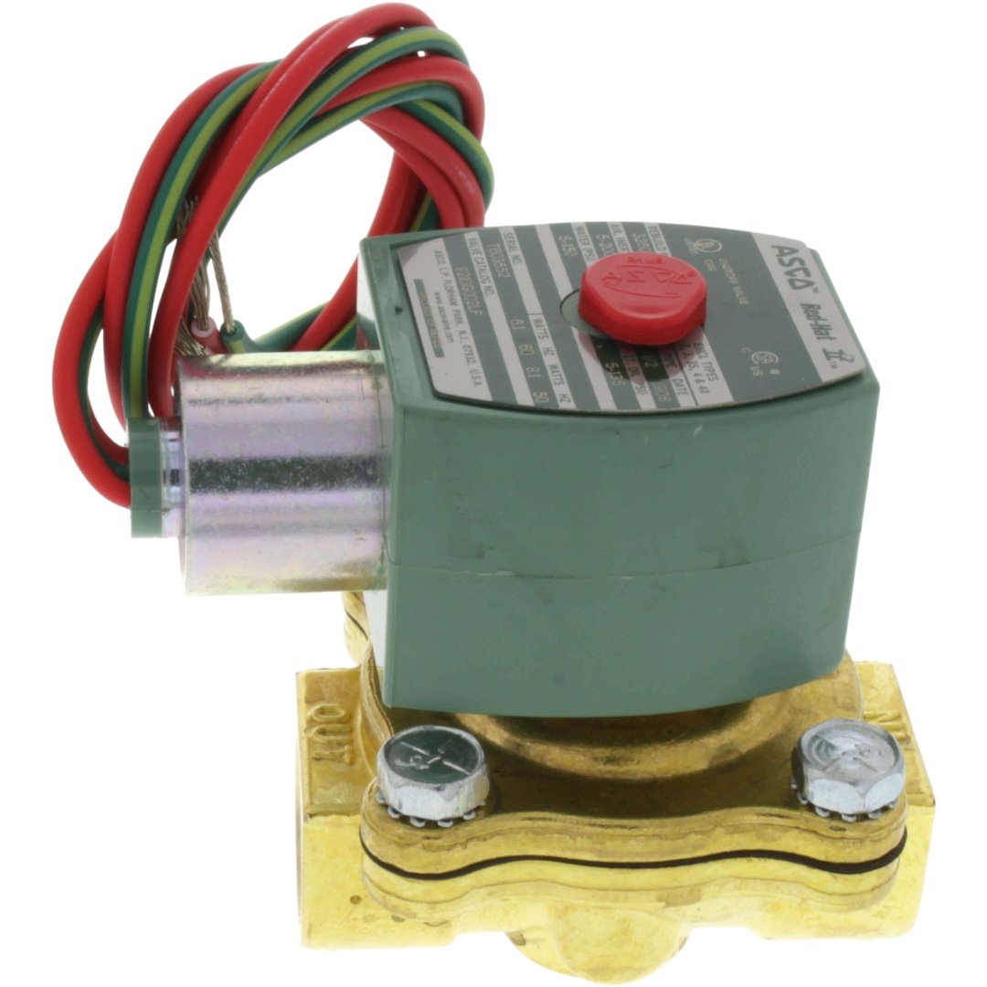 ASCO 8210G002LF Solenoid Valve, 1/2", N.C., 24/60 Vac, Lead Free, Air/Water/Oil