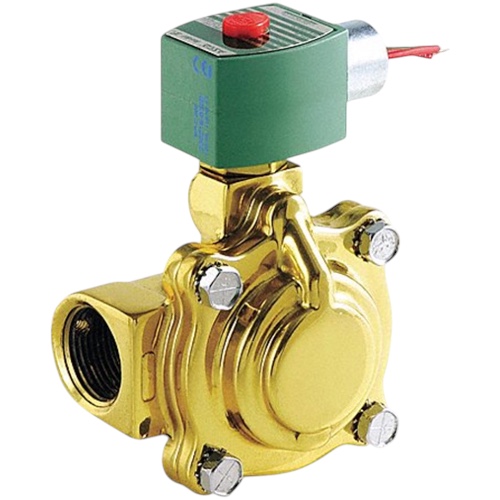ASCO 8210G004 Solenoid Valve, 1", N.C., 24/60 Vac, Brass, Air/Water