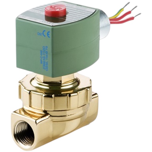 ASCO 8210G008 Solenoid Valve, 1-1/4", N.C., 24/60 Vac, Brass