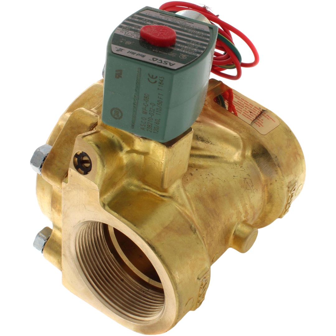 ASCO 8210G103 Solenoid Valve, 2", N.O., 120/60 AC, Brass, Air/Water