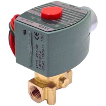 ASCO 8262H208 Solenoid Valve, 1/4", N.C., 24/60 Vac, Brass, Air/Water/Oil