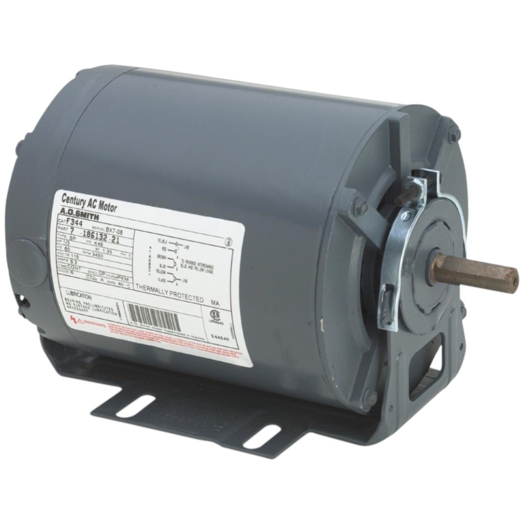 A. O. Smith GF2054 Blower Motor, 115v, 1/2 HP, 1725 RPM, 1/2" Shaft