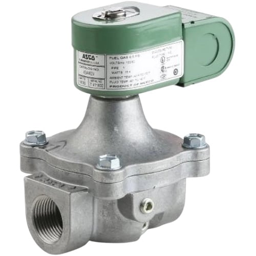 ASCO K3A532V Gas Solenoid Valve, 3/8", N.C., 120V, 215000 BTU, 10 PSI Max